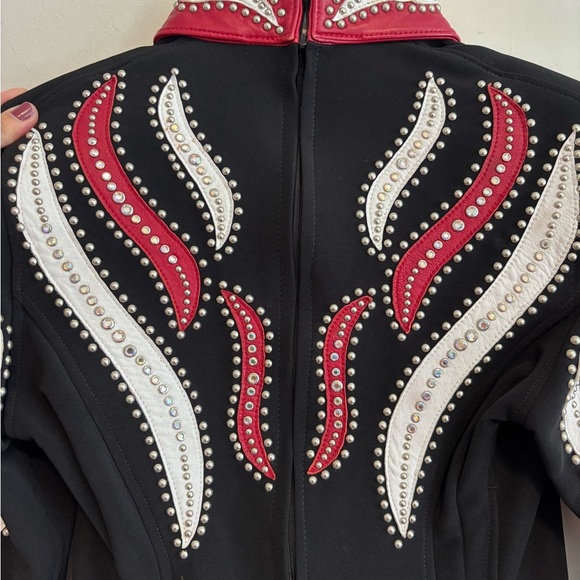 Vintage Small Western Showmanship Leather Embellished Horsemanship Jacket - Picture 6 of 15